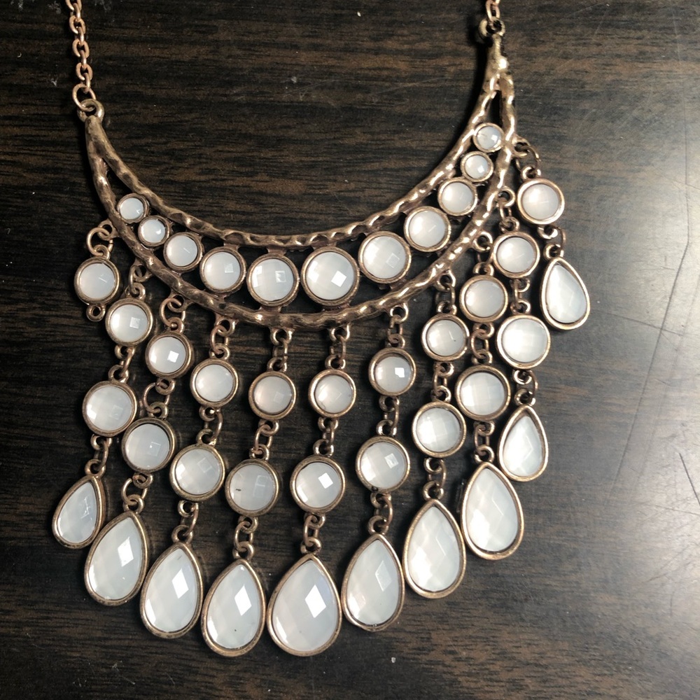 Clair’s necklace white gems